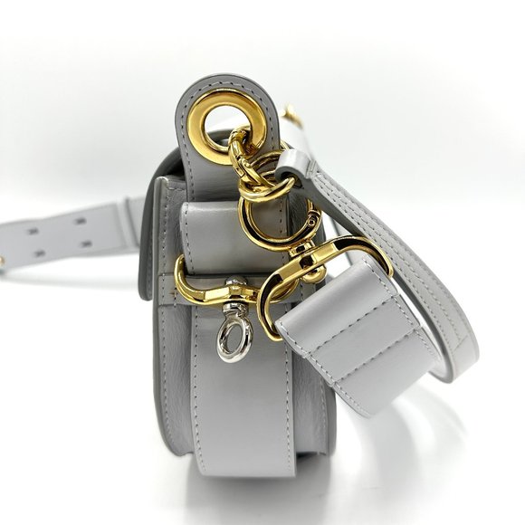 Chloe Gray Crossbody Bag with Gold Accents - Picture 4 of 10